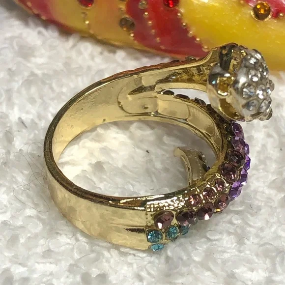 Pretty multi colored snake ring -8 - Picture 4 of 10